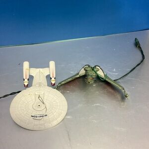 Hallmark StarTrek Nextgen ship and Klingon Bird of Prey ornaments